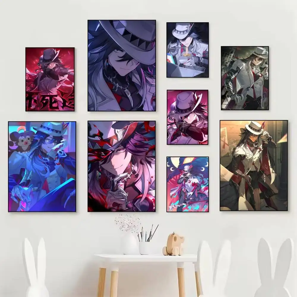 Anime Game Honkai Star Rail Ashveil Posters Fancy Wall Sticker for Living Room Bar Decoration Wall Decor
