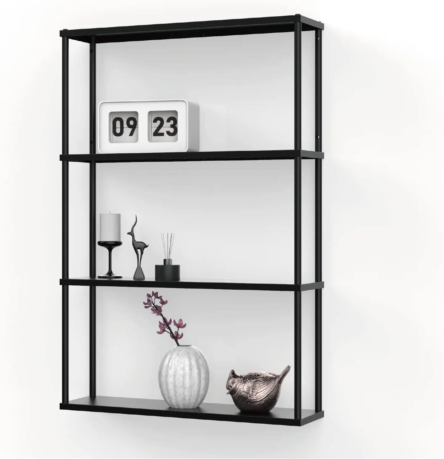 Wall-Mounted Steel Shelving Unit for Kitchen, Storage or Display Use - (36