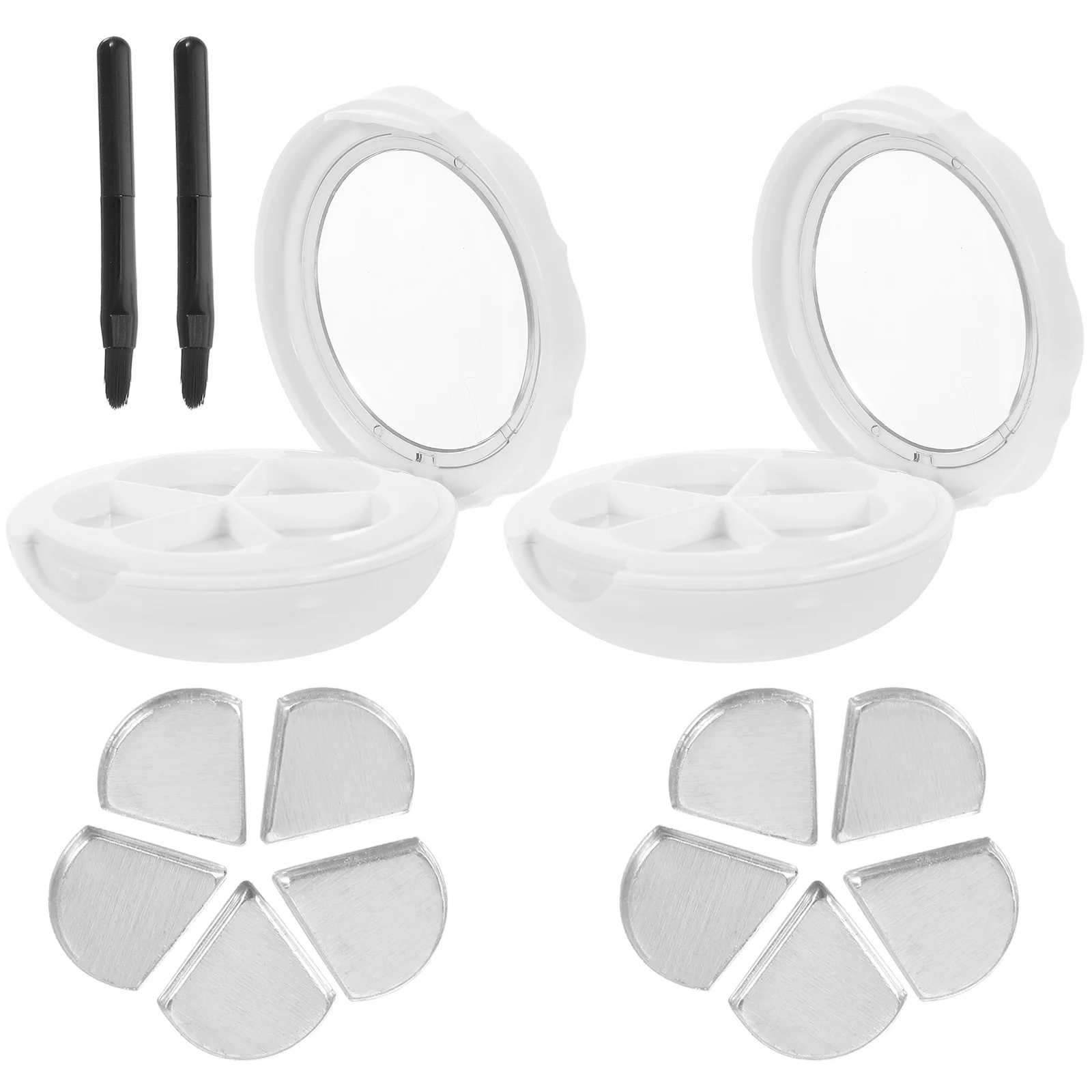 2 conjuntos de estojo de sombra com 5 grades para maquiagem diy, armazenamento portátil, recipientes de viagem, caixa de blush, caixa de sombra, recipientes de viagem