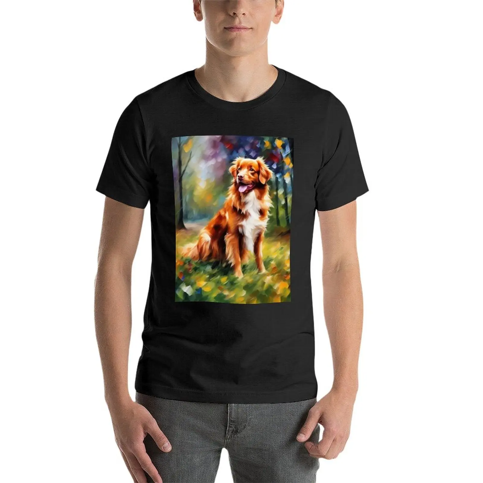 Spring Day with the Nova Scotia Duck Tolling Retriever T-Shirt shirts graphic tees quick drying mens t shirts