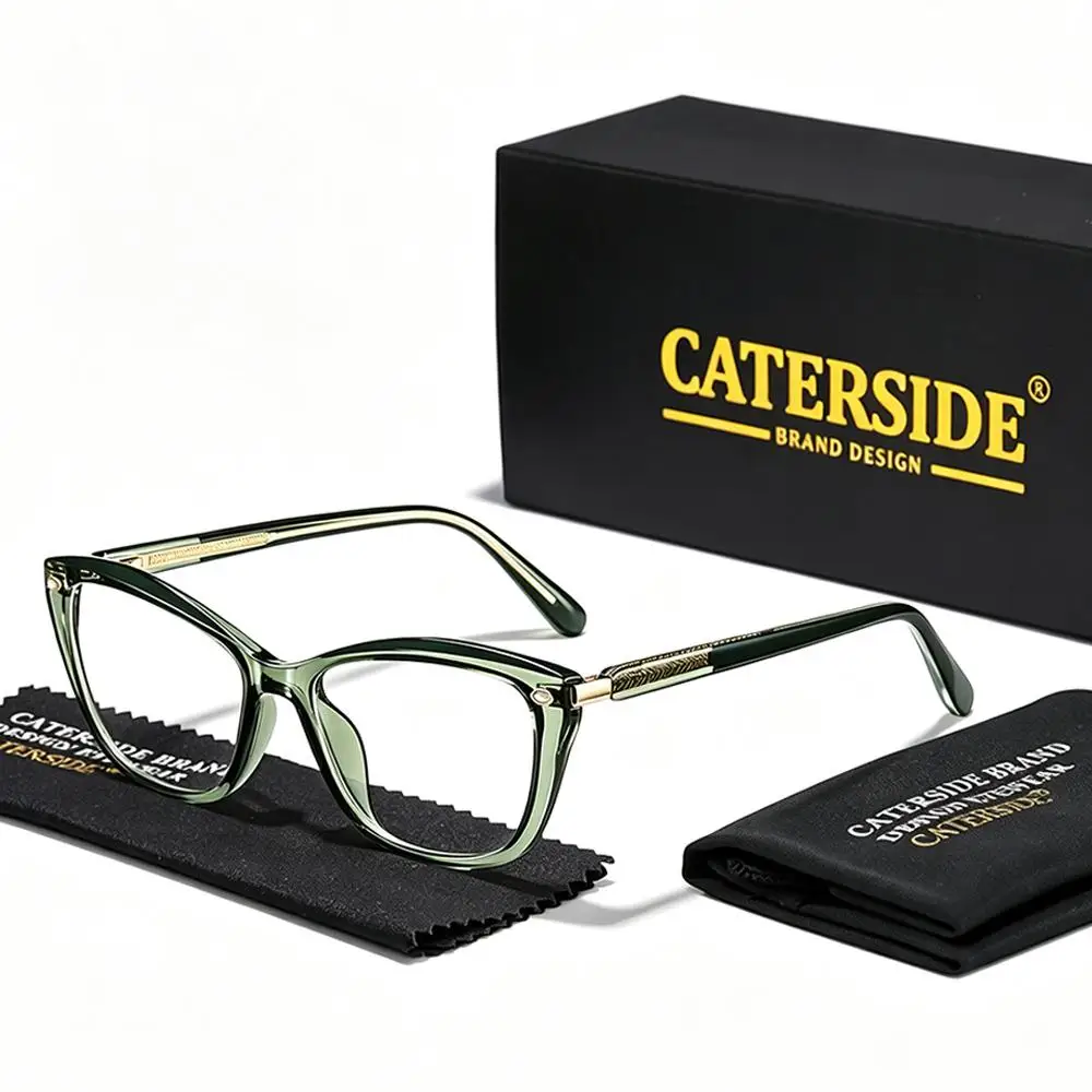 CATERSIDE Neue Modische Damen-Cat-Eye-Brille mit Blaulichtfilter, Hochwertige TR-90-Fassung, Herren-Outdoor-Business-Dekorationsbrille – Detail 10