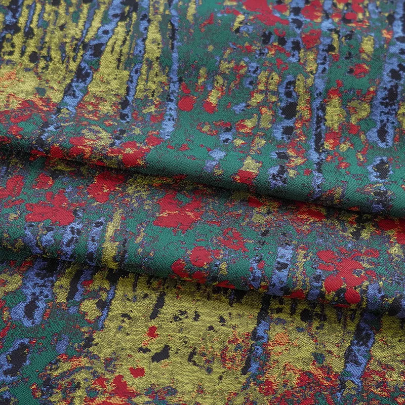 Retro Palace Oil Painting Style Yarn Dyed Jacquard Fabric Women\'s Soft Dress Bag Diy Sewing Fabric 50cmx150cm