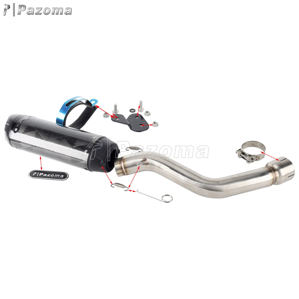 Pazoma Exhaust System Motorcycle Carbon Fiber Exhaust Muffler Pipe For Harley Pan America 1250 CVO RA1250 RA1250S 2021-2025 2026