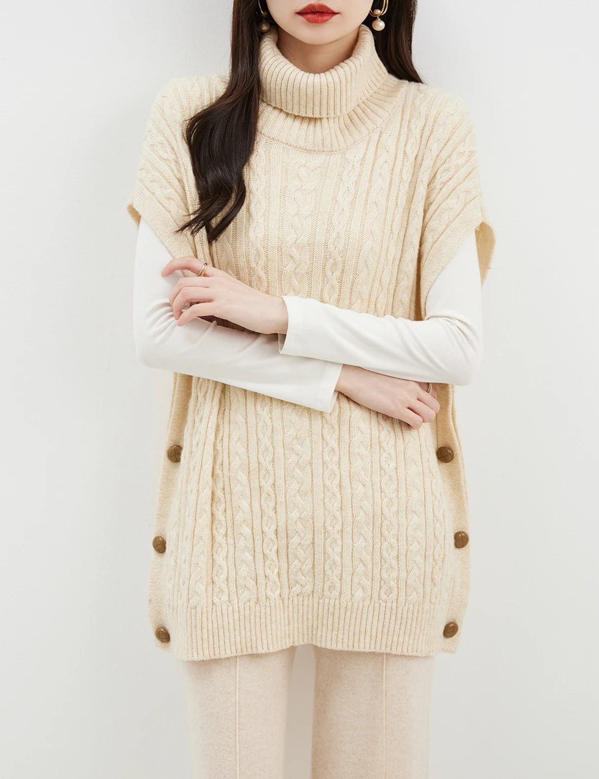 EU Size Sweater Merino Wool Women's Sweaters 2023 Fall Winter Fashion Turtleneck Tops Knit Vintage Long Pullover Female Clothing