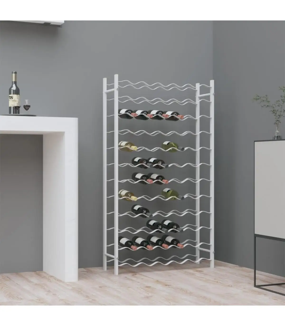 Wine rinks for 72 bottles of white metal