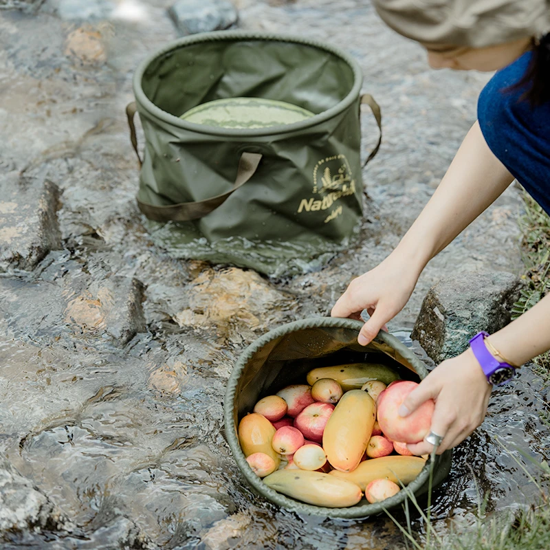 Naturehike Outdoor Folding Pvc Fishing Bucket Collapsible Sink Bucket Camping Water Car Washing Foot Travel Basin Storage Bucket