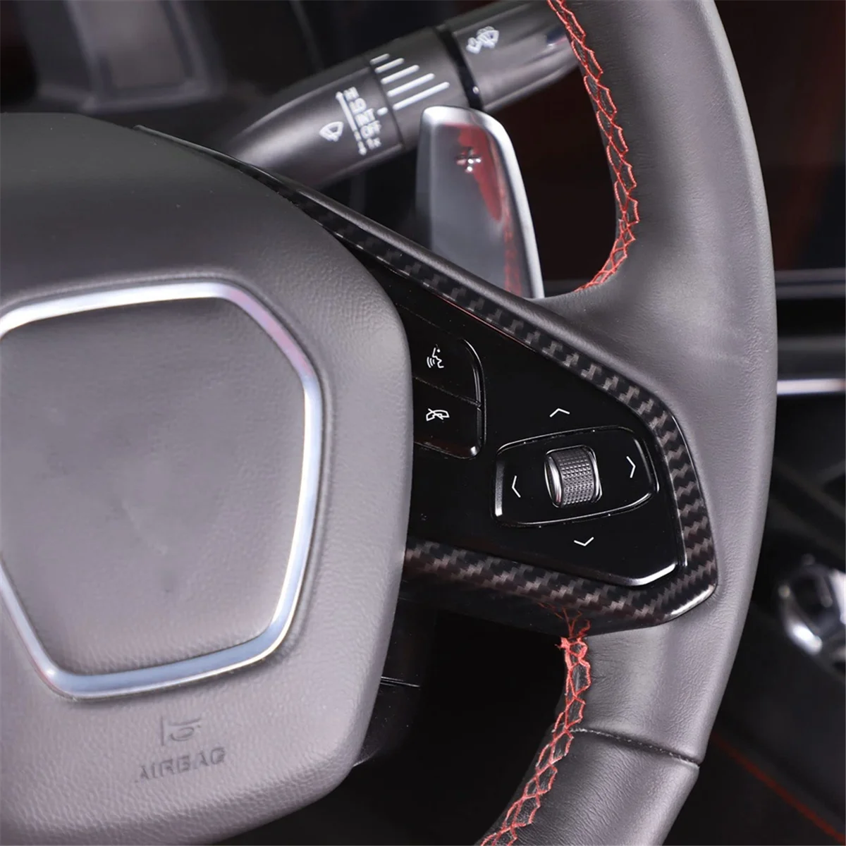 

Для Chevrolet Corvette C8 2020-2023 автомобильный руль, кнопка, накладка, аксессуары, ABS, углеродное волокно, жасмин