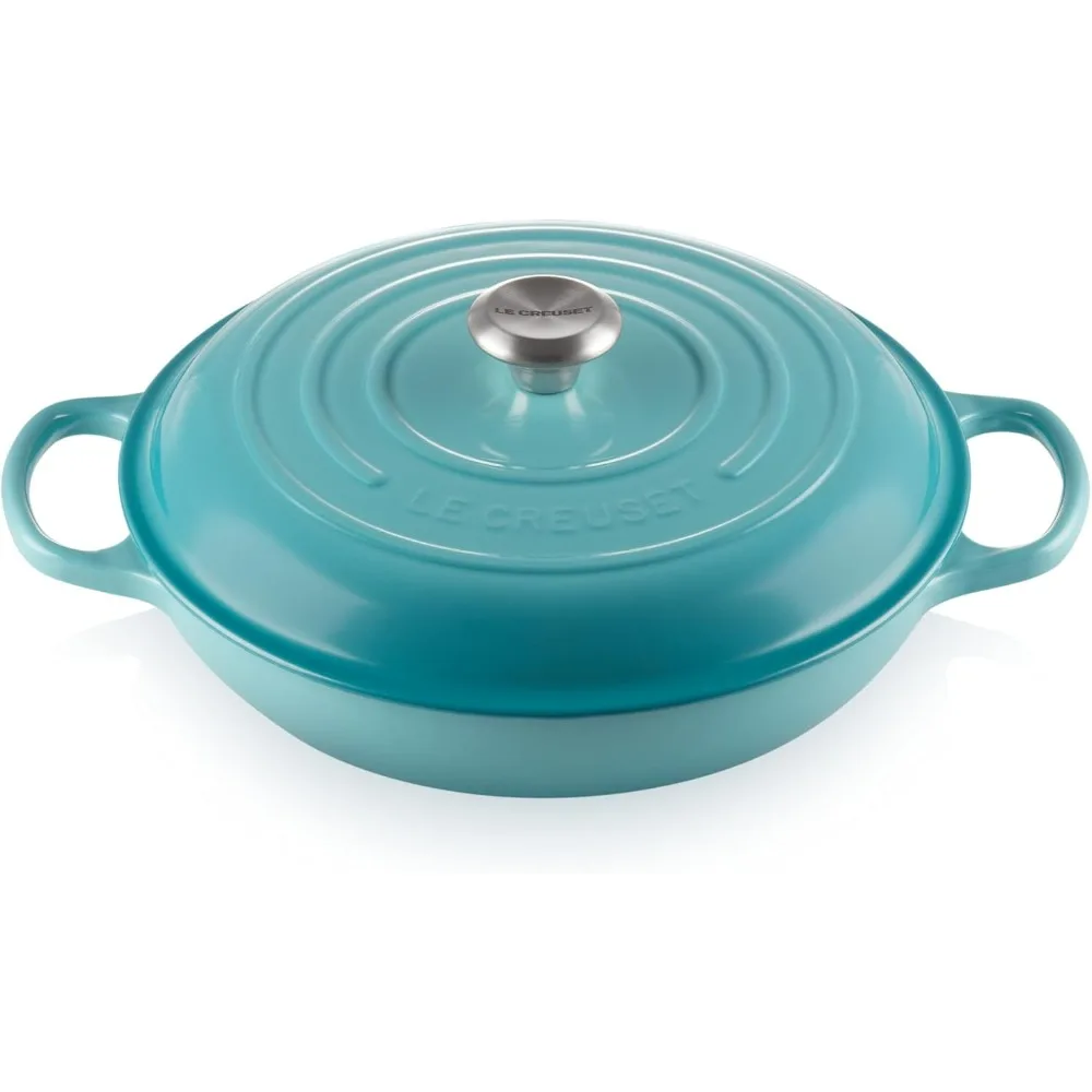 Enameled Cast Iron Signature Braiser, 3.5 qt., Caribbean