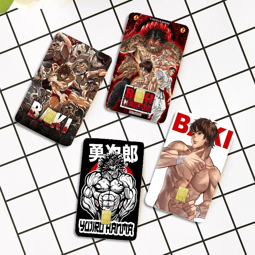 Muscle Men Anime B-Baki The G-Grappler Different Styles Poker Sticker Film Tape Skin For Credit Card Debit Card Big Chip