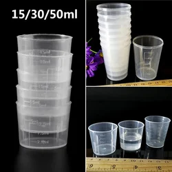 20pcs 15ml-50ml Transparent Scale Plastic Measuring Cup Laboratory Beakers Milk Tea Store Measuring Cup Large Capacity