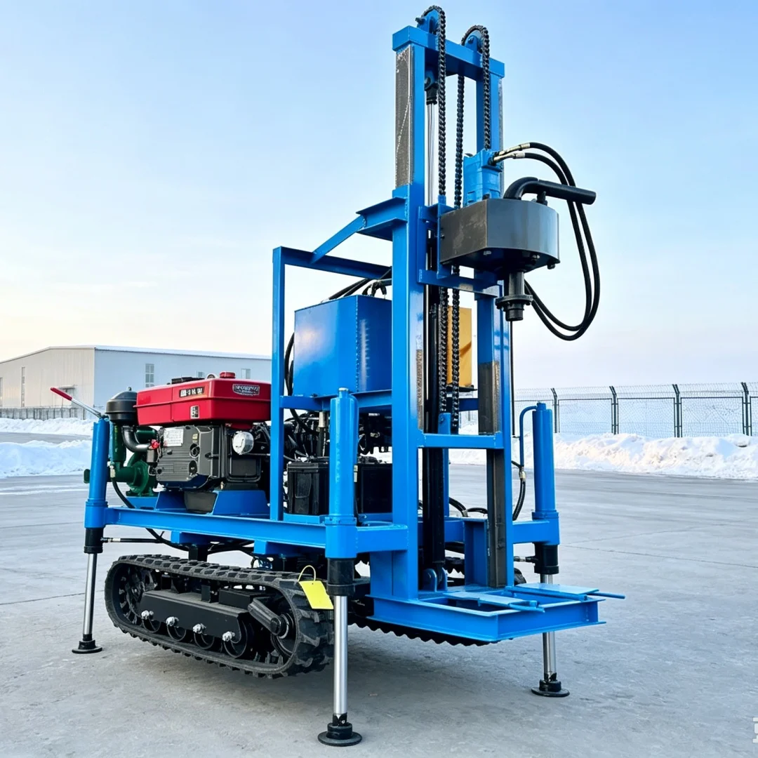 Customized Rural Field Crawler Water Well Drilling Rig | Mini Well Drilling Machine for Orchard & Mountain Water Intake