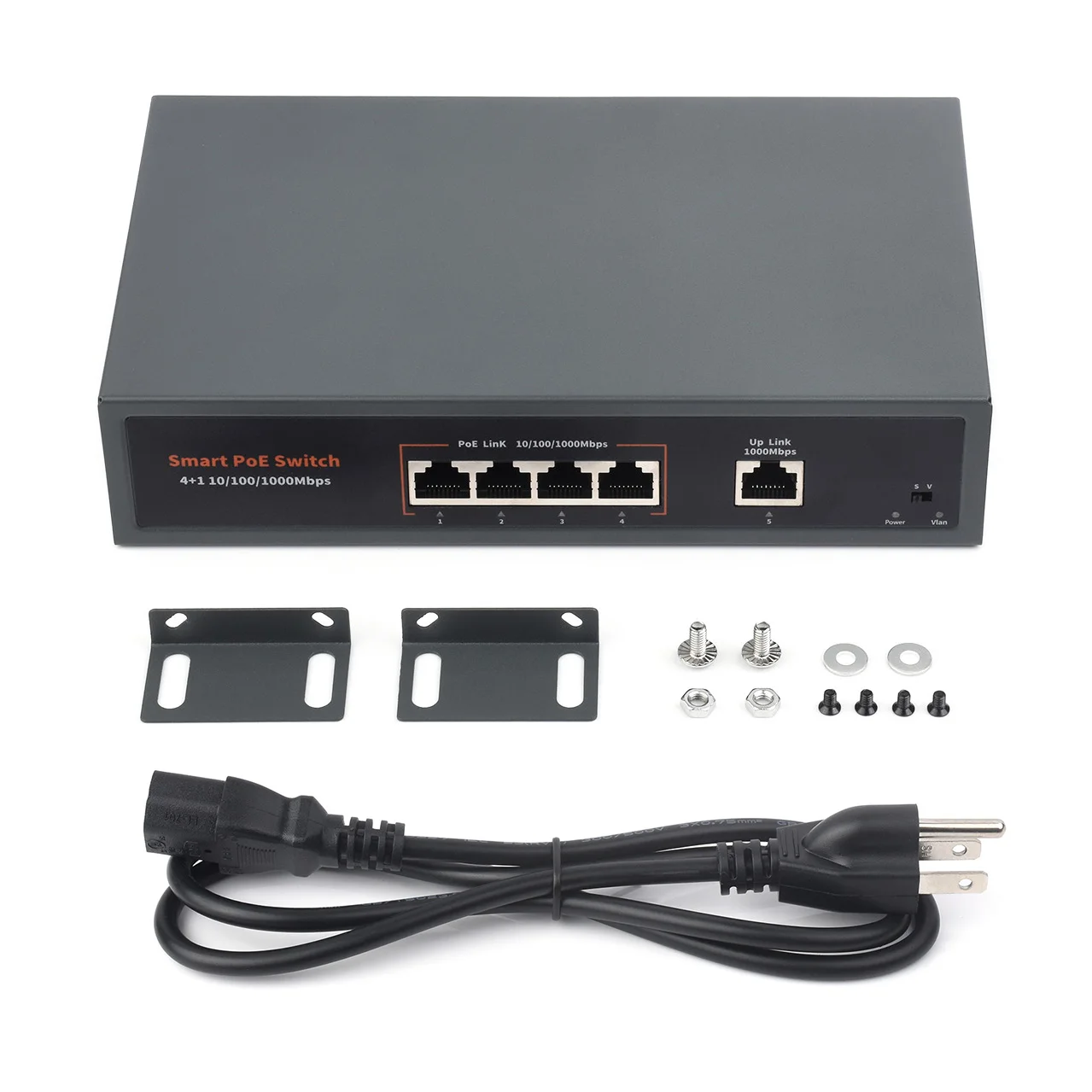 

Коммутатор Waveshare120W Gigabit Ethernet PoE, 4 порта xPoE +, 802.3af/at, высокоскоростной порт Ethernet 10/100/1000M