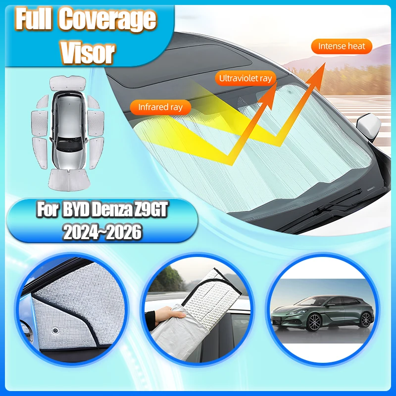 

For BYD Denza Z9GT 2024 2025 2026 Custom-Fit Sunshading Full Coverage Sunshades Window Blind Shade Anti-UV Rays Car Accessories