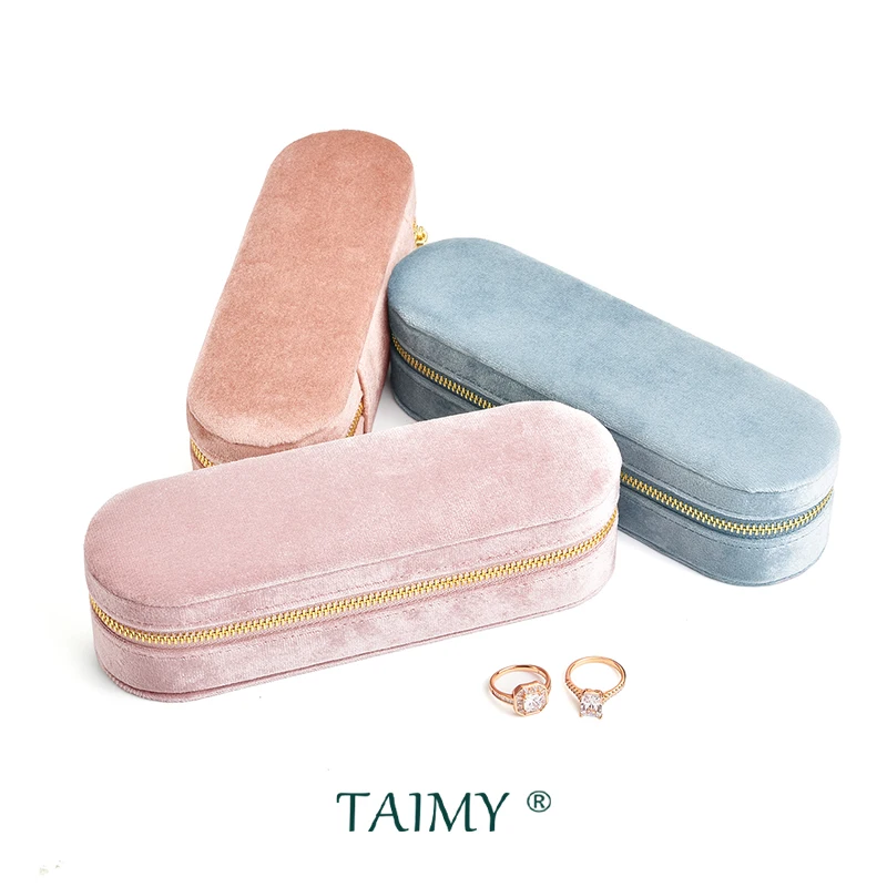سستة خاتم صندوق تخزين المجوهرات حلقة عرض صينية عالية الجودة المخملية علبة المجوهرات صندوق المجوهرات