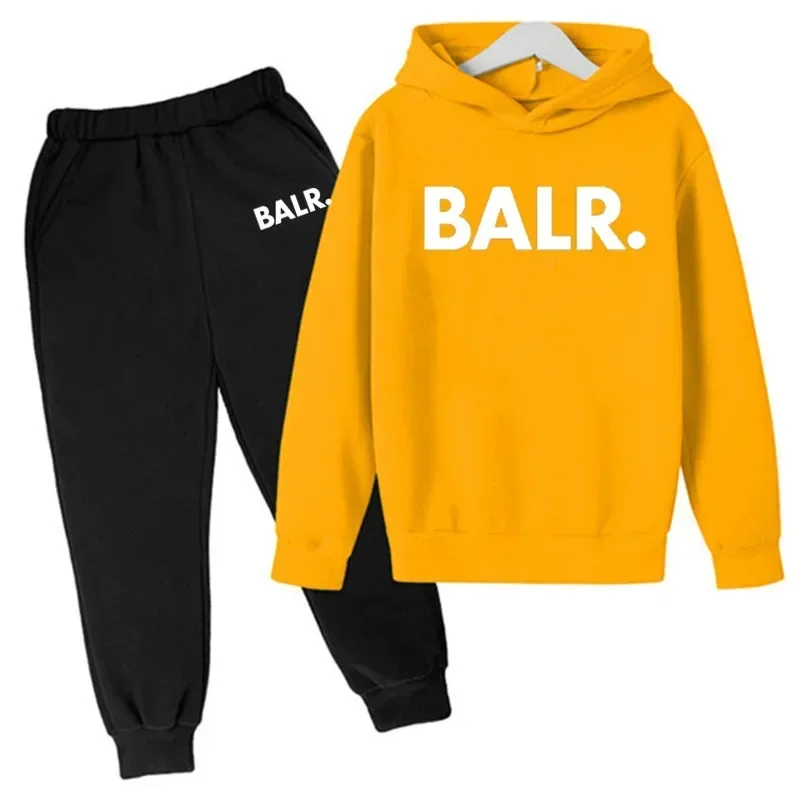 Brand Balr Kids Tracksuit Boys Girls Sweatshirt Sweatpants 2 Piece Suit Spring Autumn Children Hooded Sets Fashion Casual Hoodis