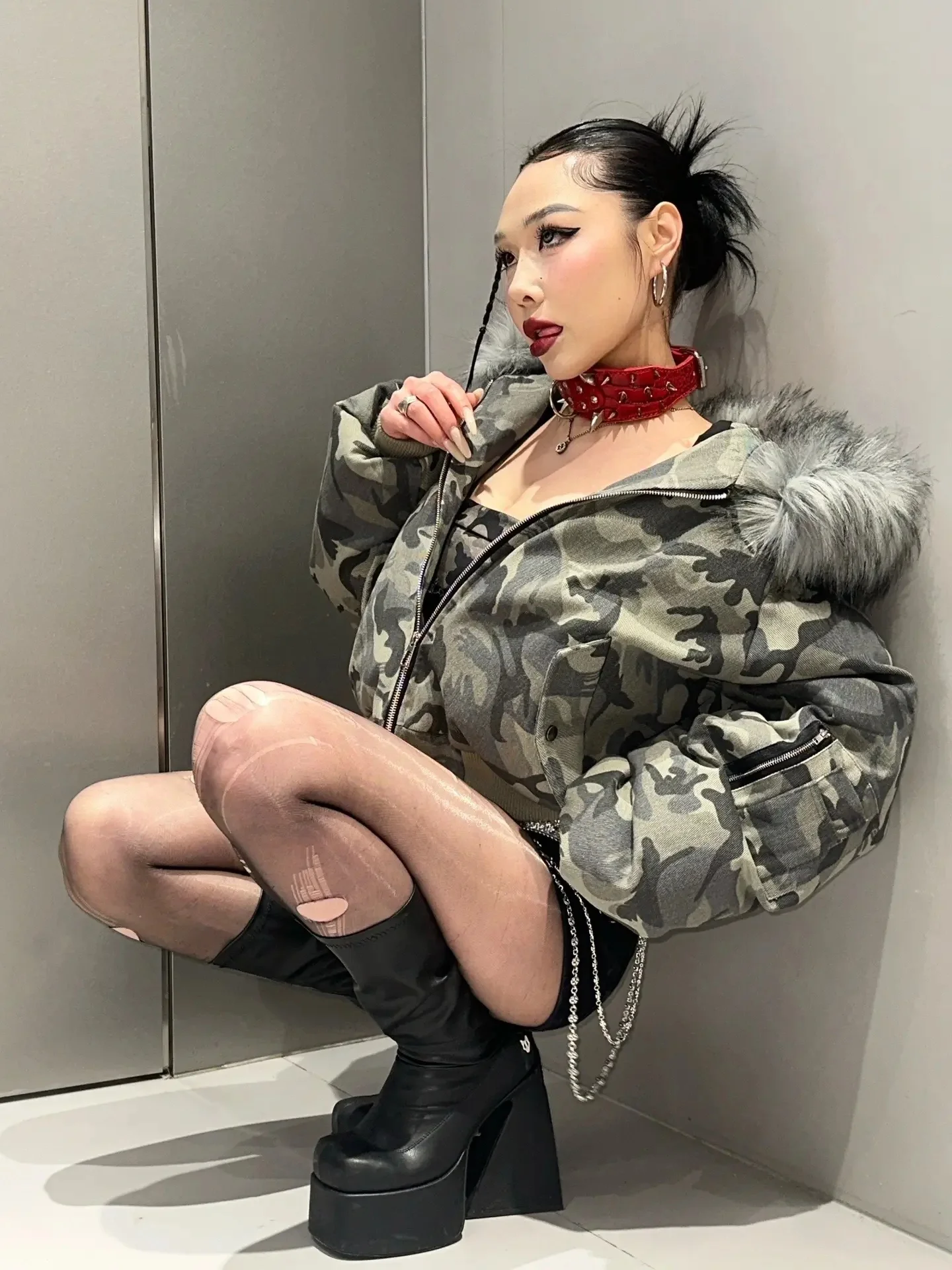 

Утепленная парка в американском стиле для мужчин и женщин с большим меховым воротником, камуфляжная хлопковая куртка, теплая зимняя верхняя одежда