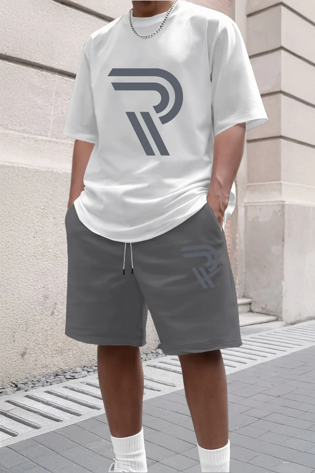 

New Men's Summer Short Sleeved T-shirt Set Fashion Two-piece Sportswear Casual Shorts Sportswear Men's Sportswear Set