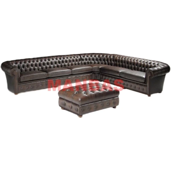 American Chesterfield Sofa Cama Convertible Sofa Bed Genuine Leather Couch Functional Sleeper Big Sofas Set Living Room Furnitur