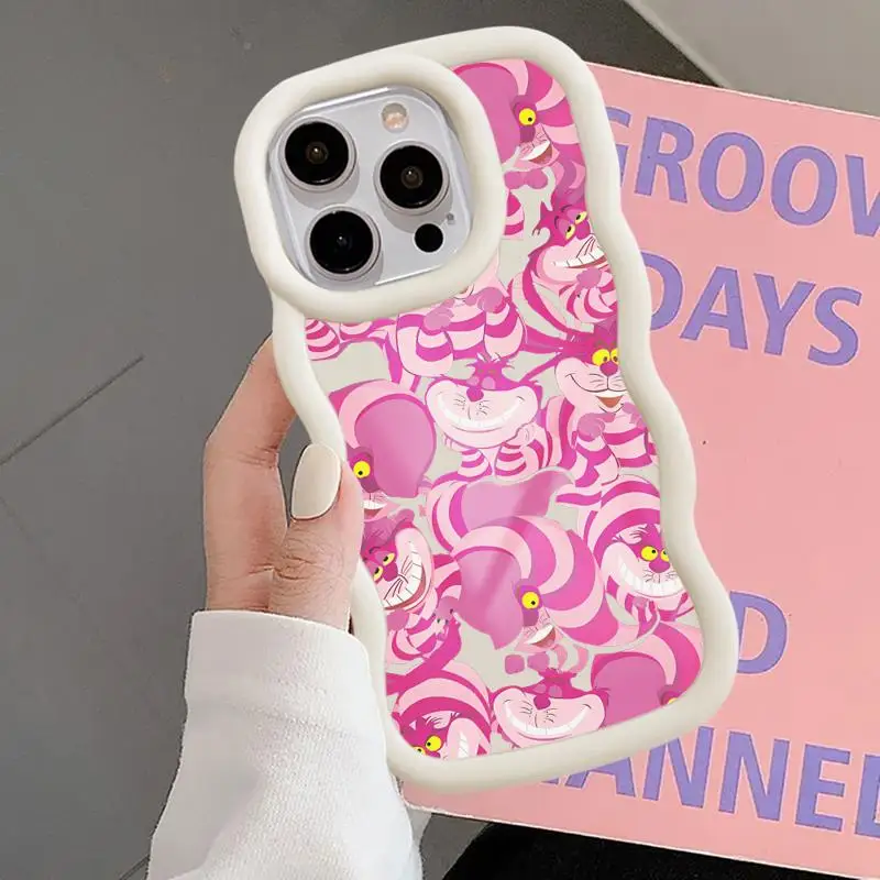 Alice In Wonderland Cheshire Phone Case for Apple iPhone 15 Pro Max 13 14 13 Pro 11 12 7 8 Plus XS MAX 14 Plus Soft Waves Shell