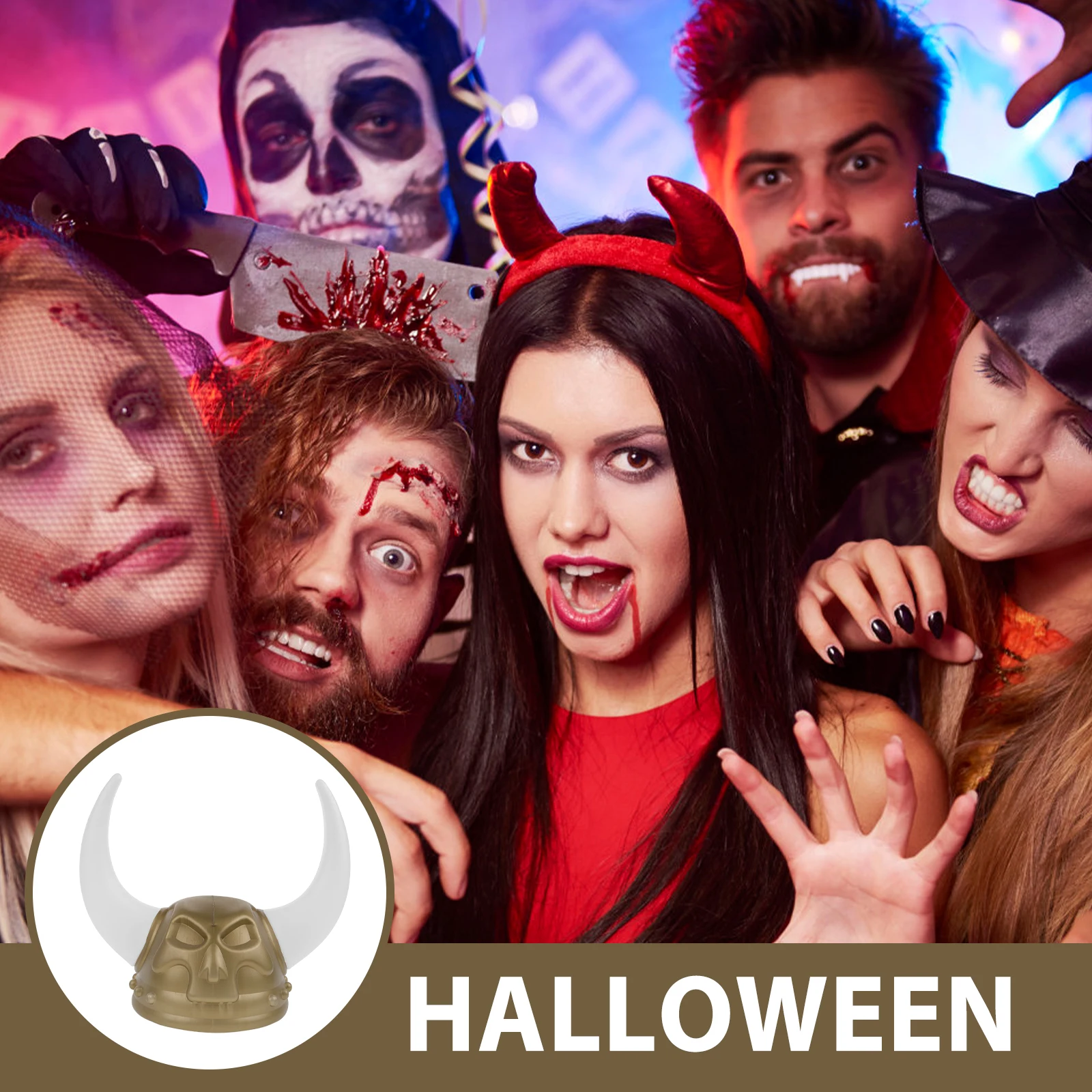 

Ox Horn Hat Lightweight Plastic Halloween Party Cosplay Costume Photo Prop Festival Hat Cap Costume Ox Horn Caps