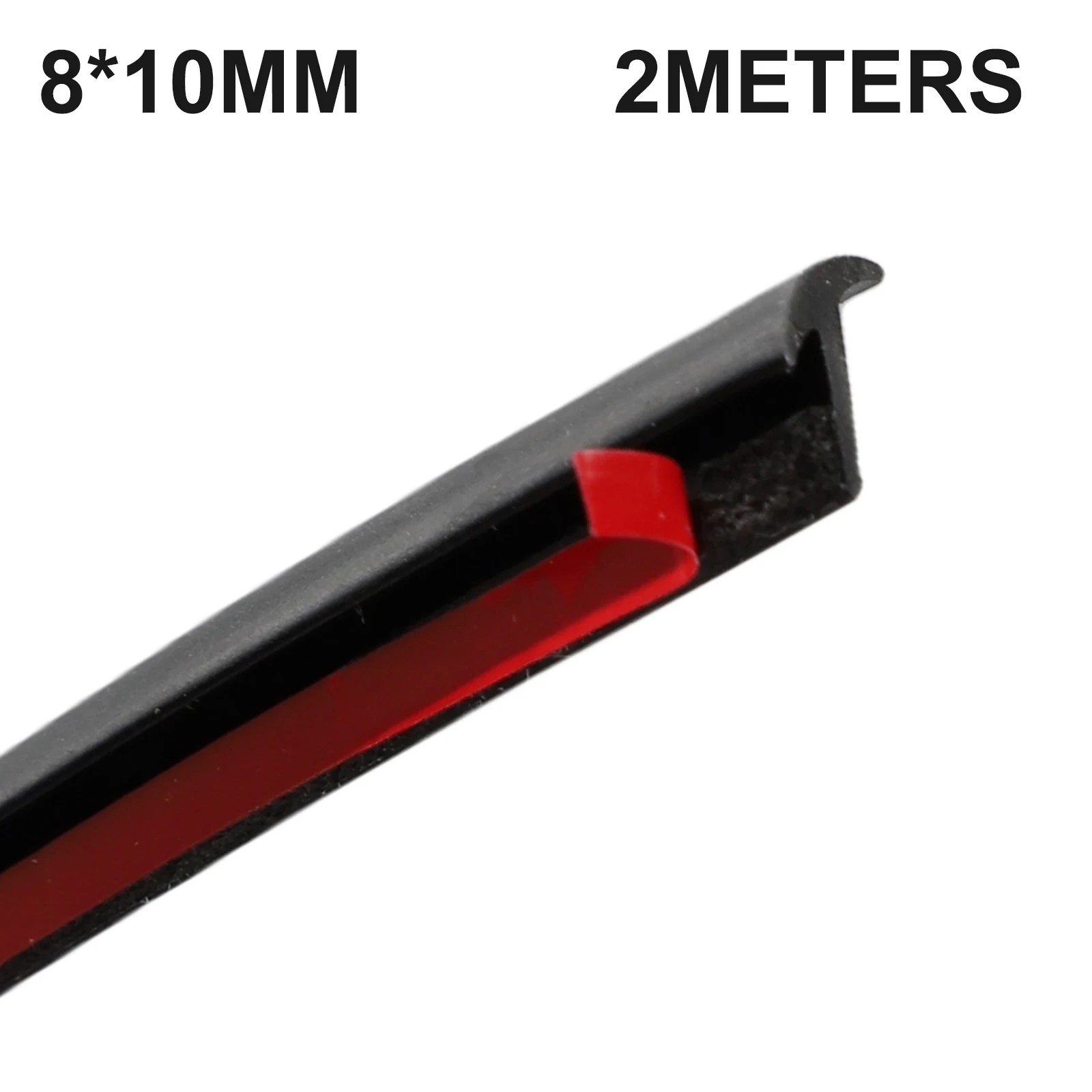 EPDM Rubber Sealing Strip 2 Meter T-Shape Weatherproof Trim For Car Front Rear Bumper Headlight Side Skirt