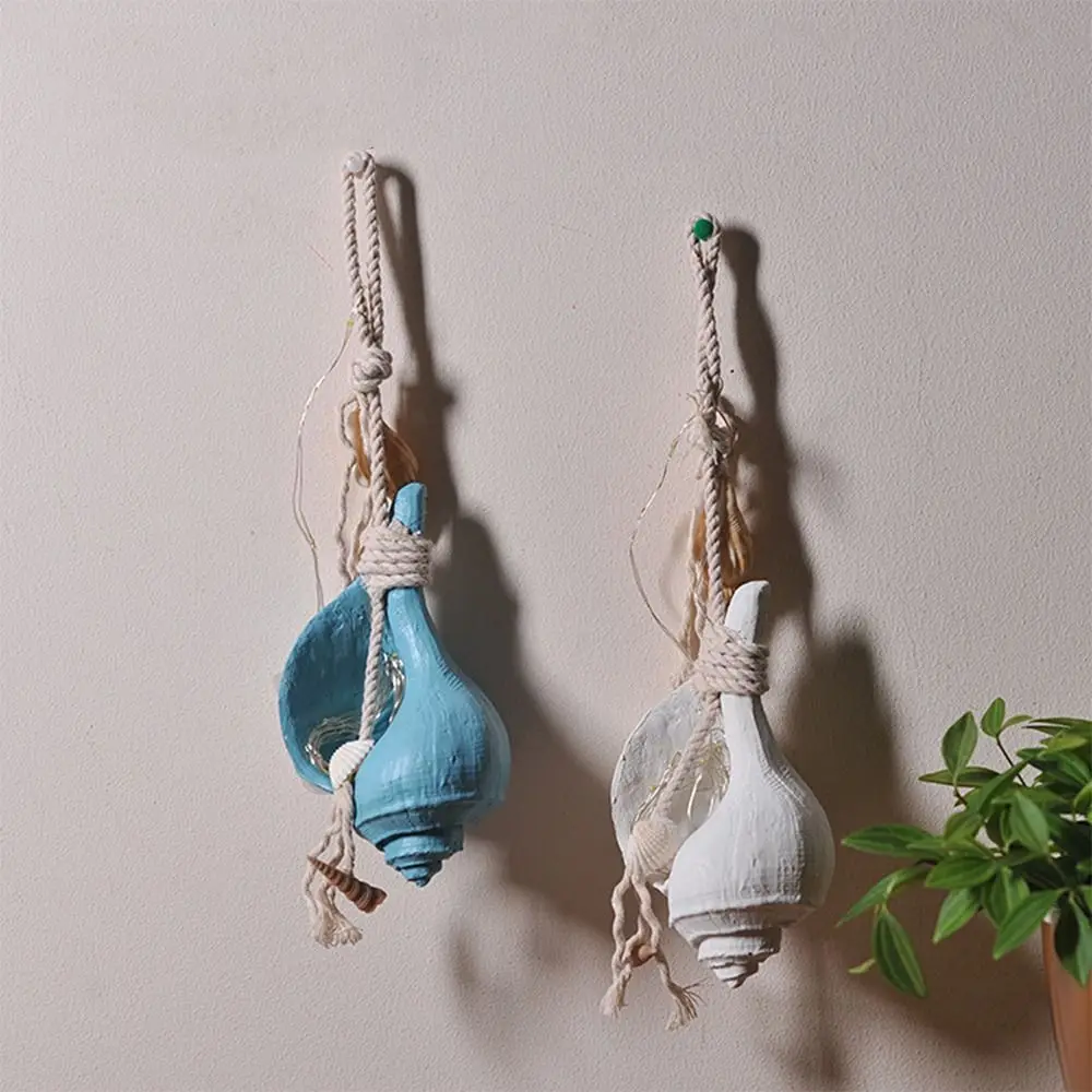 

2pcs Ocean Series Simulation Conch Pendant Resin Craft Funny Ocean Theme Hanging Ornament Handmade Beach Wall Decoration