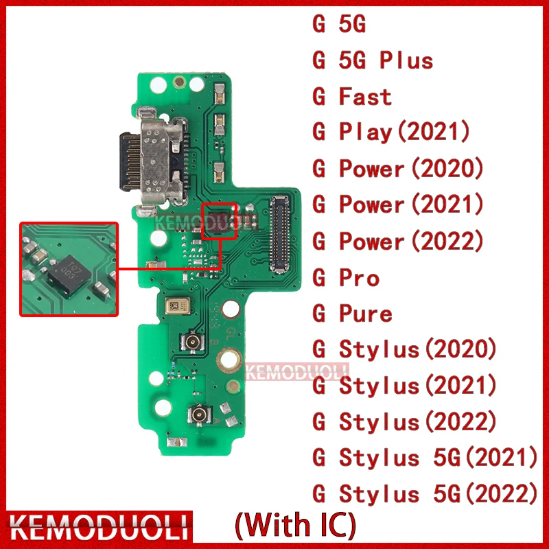 Usb Dock Charger for Motorola Moto Connector Ports G Stylus  5G Plus Fast Play Power 2020 2021 2022 Charging Board Module Flex