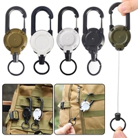 Anti-theft Metal Easy-to-pull Buckle Expansion Buckle Rope Elastic Keychain Sporty Retractable Key Ring Anti Lost Pass ID Card