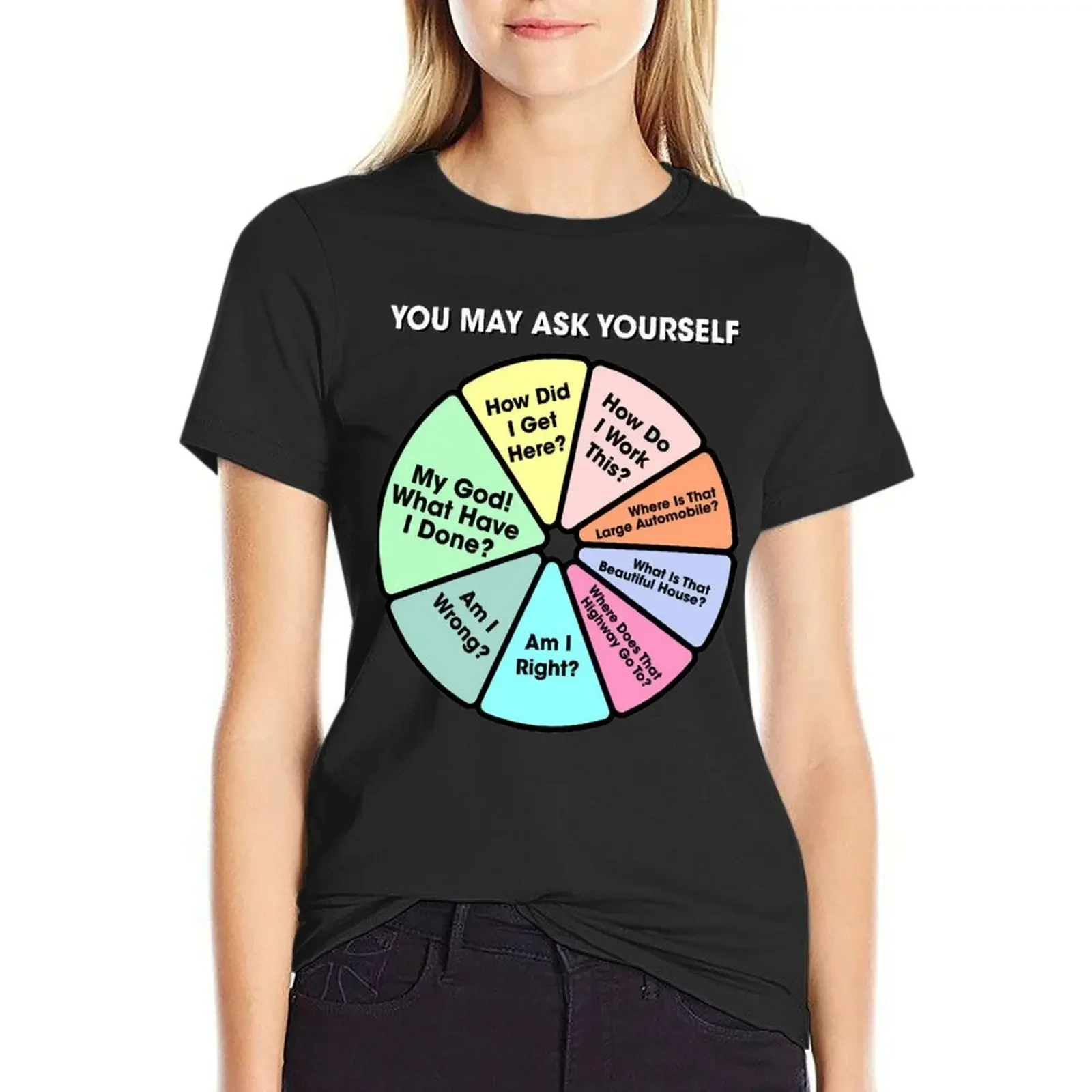 

Once In A Lifetime Pie Chart T-Shirt heavyweights plain anime blacks tops for Women