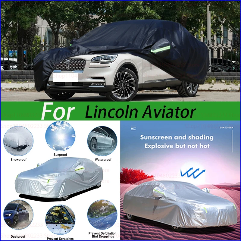 

Наружная защита, полный автомобильный чехол, снежный чехол, солнцезащитный козырек, водонепроницаемый, пылезащитный, внешний черный автомобильный чехол для Lincoln Aviator