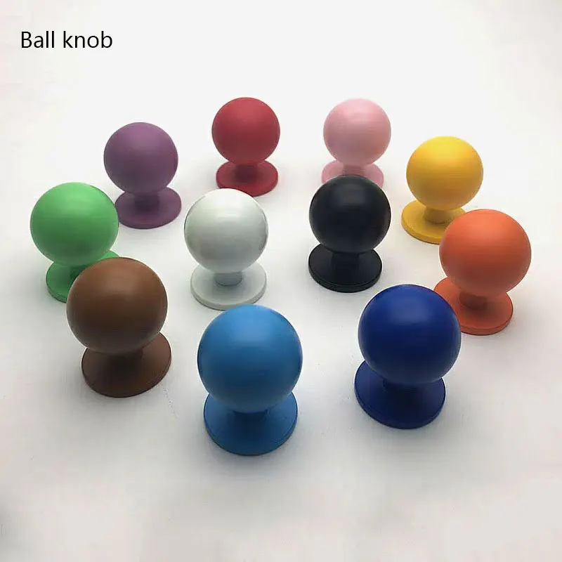 Modern Simple Colorful Wardrobe Door Pulls Children\'s Room Cabinet Handles Kitchen Cupboard Knobs Zinc Alloy Furniture Hardware