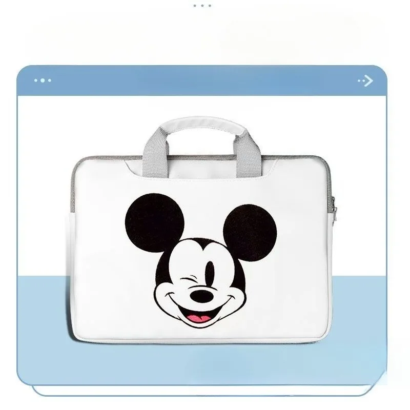 ديزني ميكي عالية القيمة الإبداعية الجديدة المحمولة Crossbody ثنائي الغرض حقيبة دفتر الرسوم المتحركة الكرتون بسيط حقيبة تخزين الكمبيوتر