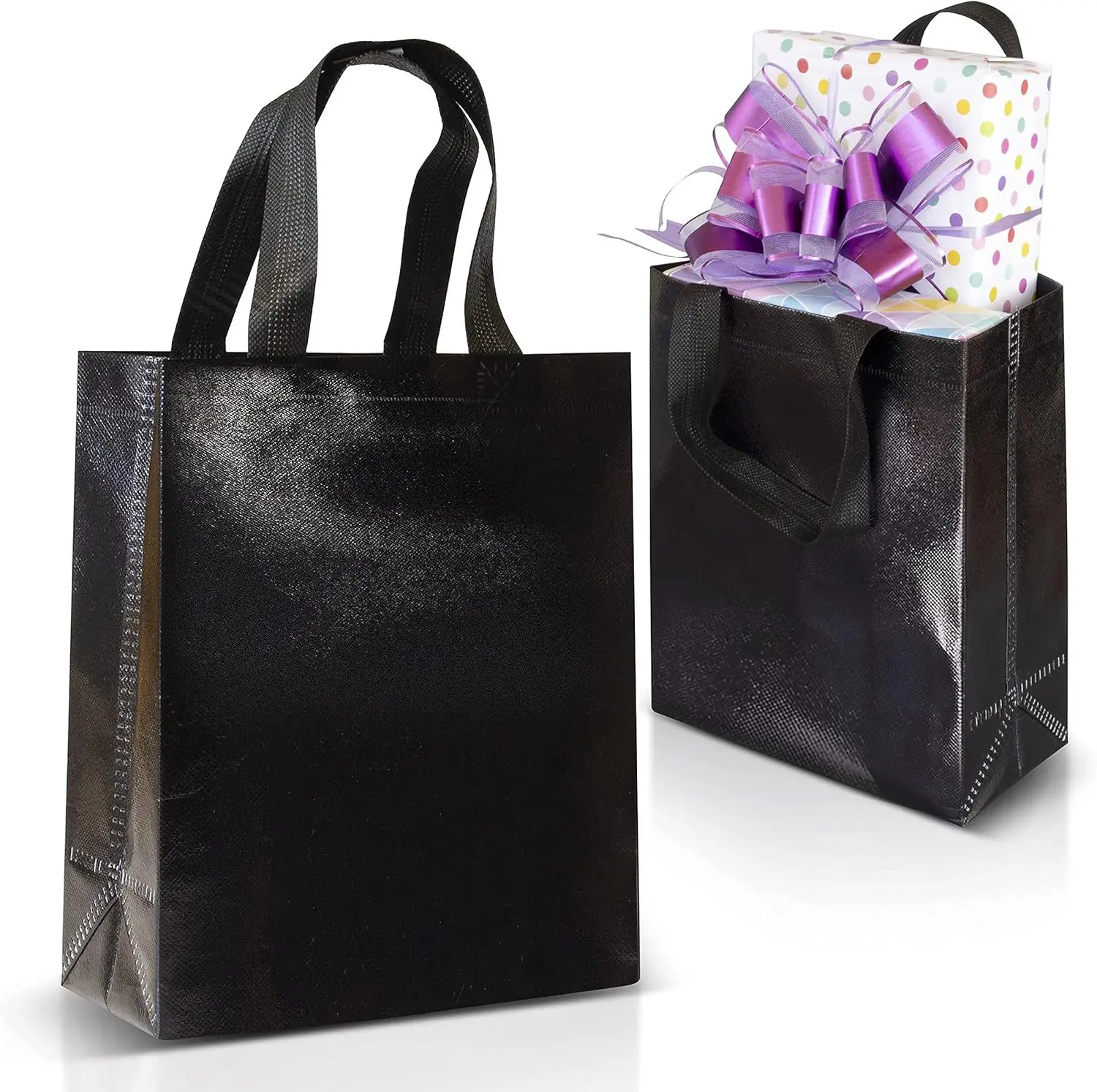 

1pcs Multicolor Gift Bags Non-Woven Party Bags Reusable Goodie Bag With Handles For Birthday Wedding Party Holiday Christmas