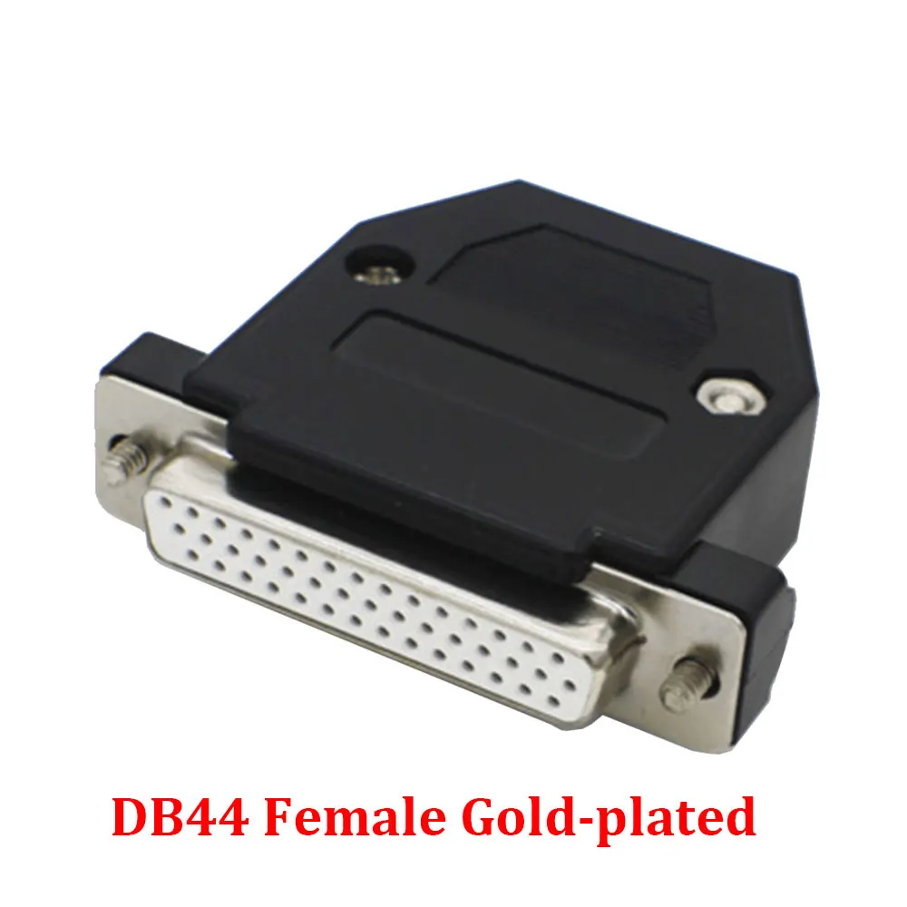 Db44 löt kopf männlich weiblich buchse kunststoff gehäuse kit 3 reihe 44 pin seriellen stecker D-SUB 44 adapter graues schwarzes gehäuse – Detail 9