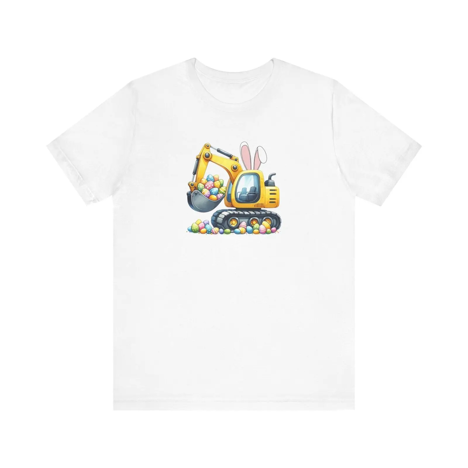 

Bella + Canvas 3001, Unisex, Easter Construction Truck Eggscavator T-Shirt