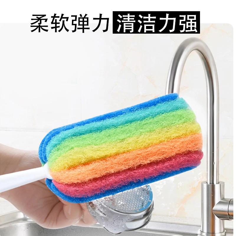 Cleaning Duster Brush Kit Colorful Detachable Water Bottle Cup Mug Glass Washing Sponge Cleaning Scrubber with Handle Cleaning