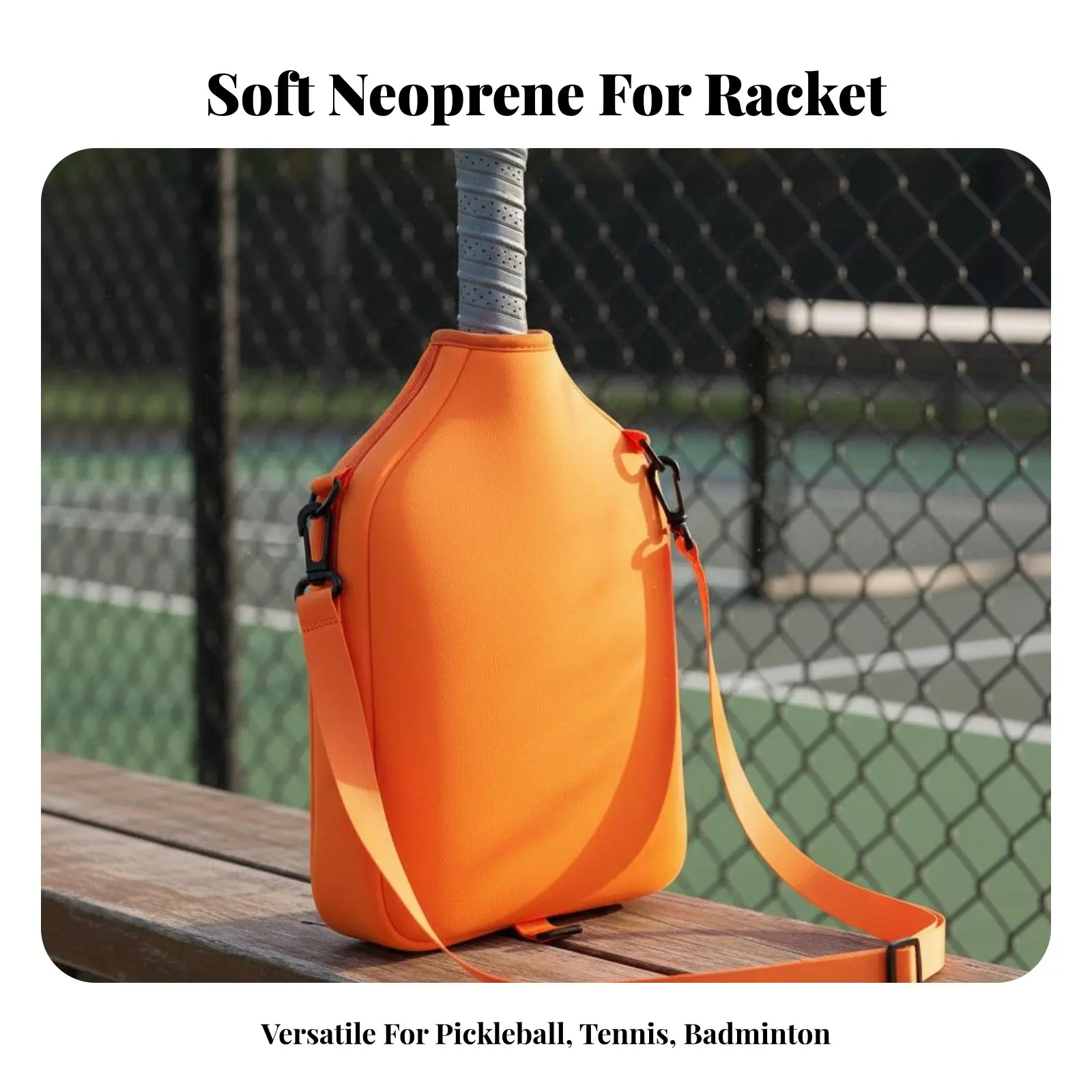 

Pickleball Paddle Cover Fastener Closure Pickleball Racket Case Badminton Racket Pouch Water Neoprene Paddle Case