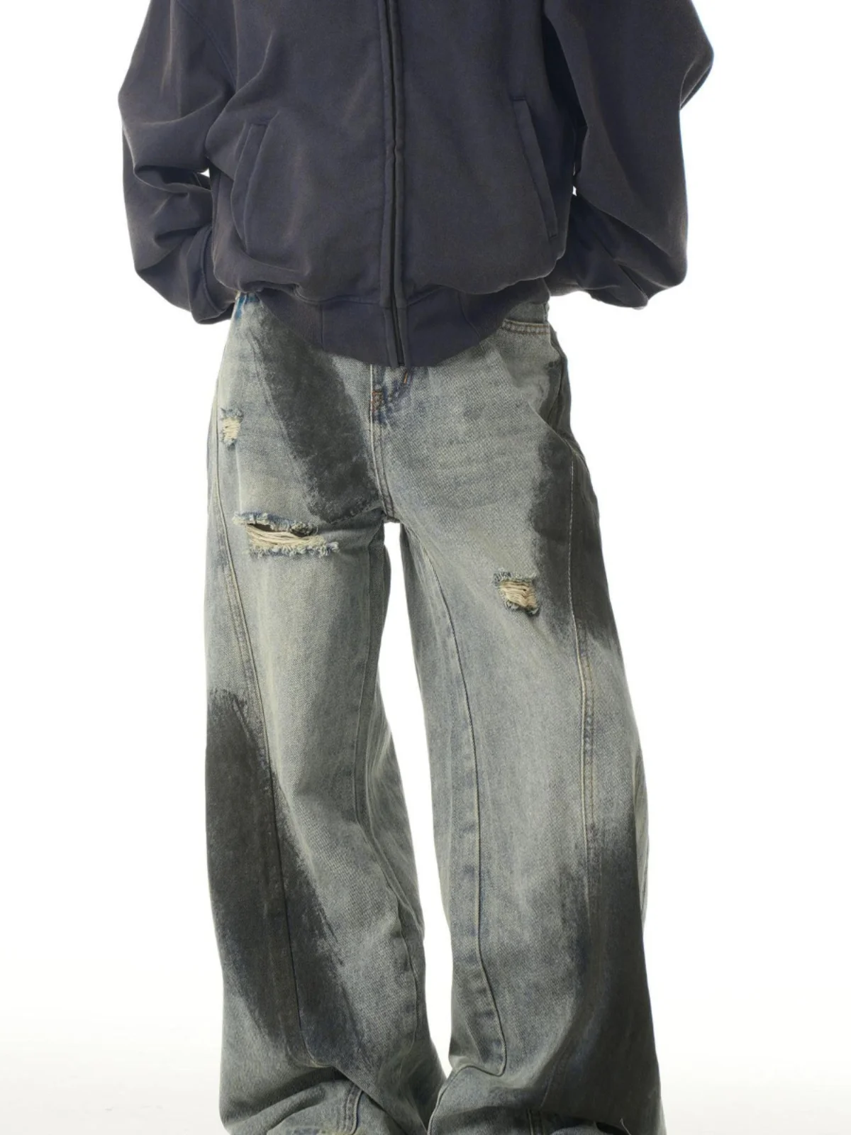 

Мужские джинсы American Sle в винтажном стиле, свободного кроя, прямые, повседневные, на все сезоны, со средней высотой талии