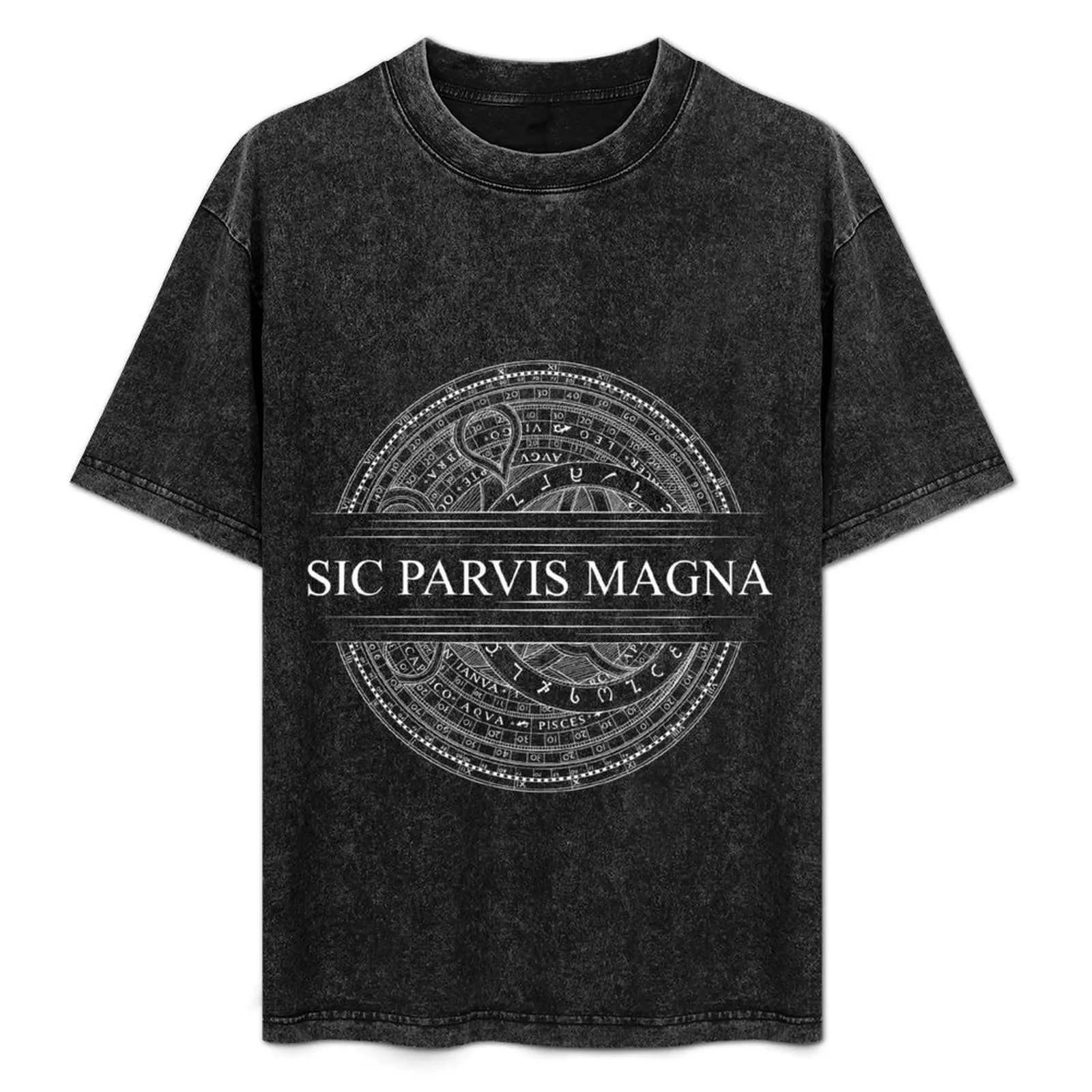 

Sic Parvis Magna - Uncharted - White Version T-Shirt Work Wear Short Sleeve T-Shirt