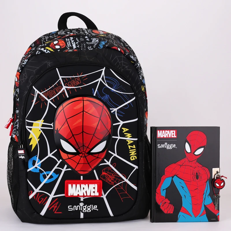 Australia Smiggle Marvel Spider-Man Spiderman Boys Backpack Student Backpack Water Cup Lunch Bag Pen Box Children\'s gift