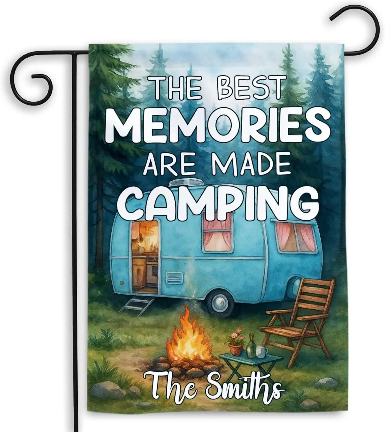 MAIANEY | Personalized Camping Garden Flag – The Best Memories Are Made Camping Custom Camper Flag with Firepit and Trailer, EEZ