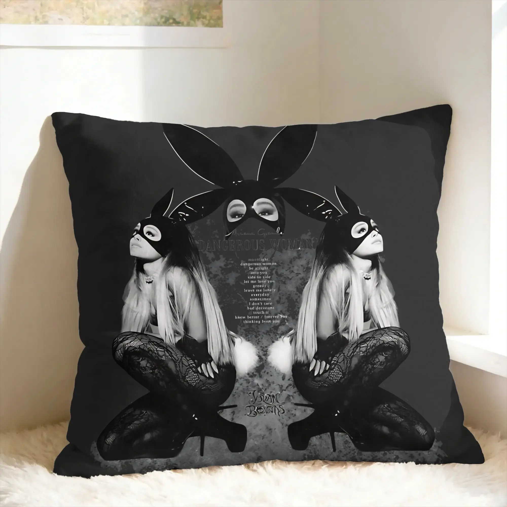 A-Ariana Grande Album Dangerous Woman 10 anniversary 2026 Pillow Case  Retro Trendy Pillow Cover Comfy For Living Room Chair