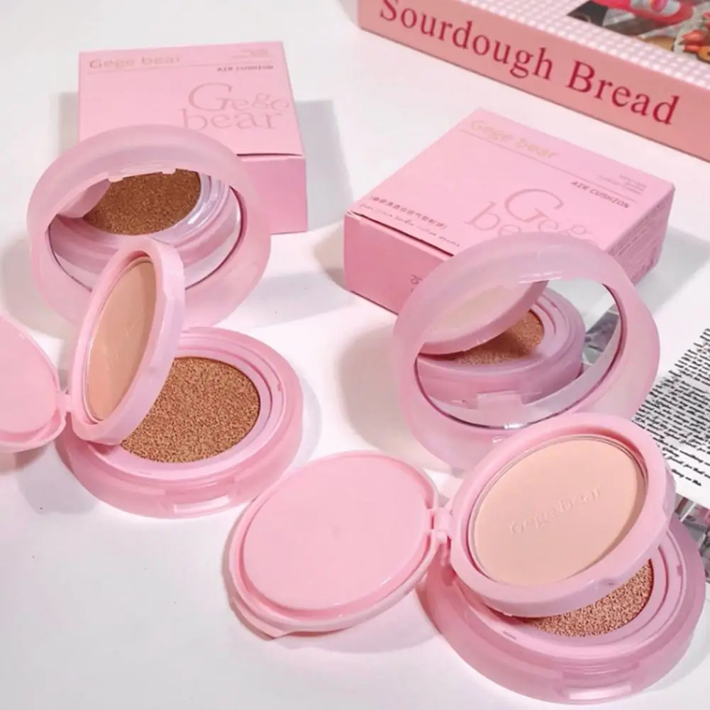 Schattig lederen kussen Compact Foundation Concealer met hoge dekking Oil Control Matte Nude Fleuren Face BB Cream Koreaanse make-upbasis