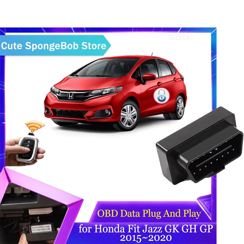 Car OBD Data Module for Honda Fit Jazz GK GH GP 2015~2020 Auto Lock Flashing Lights Door Unlock Plug And Play Part Accessories