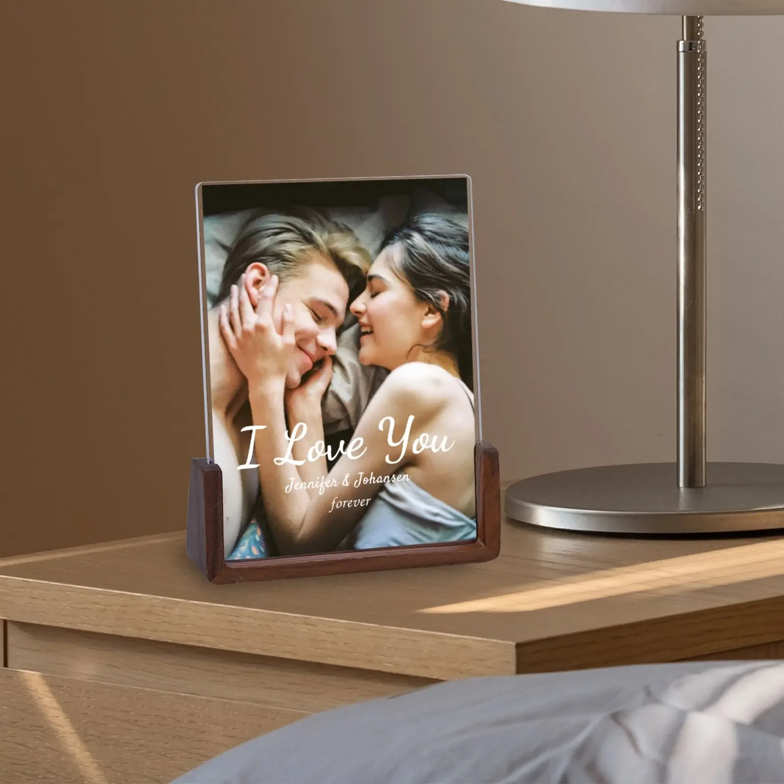 

Custom Photo Frame for Couple Gift Personalized Pictures Wooden Frame Desktop Photos Frames Custom Couple Gifts I Love You