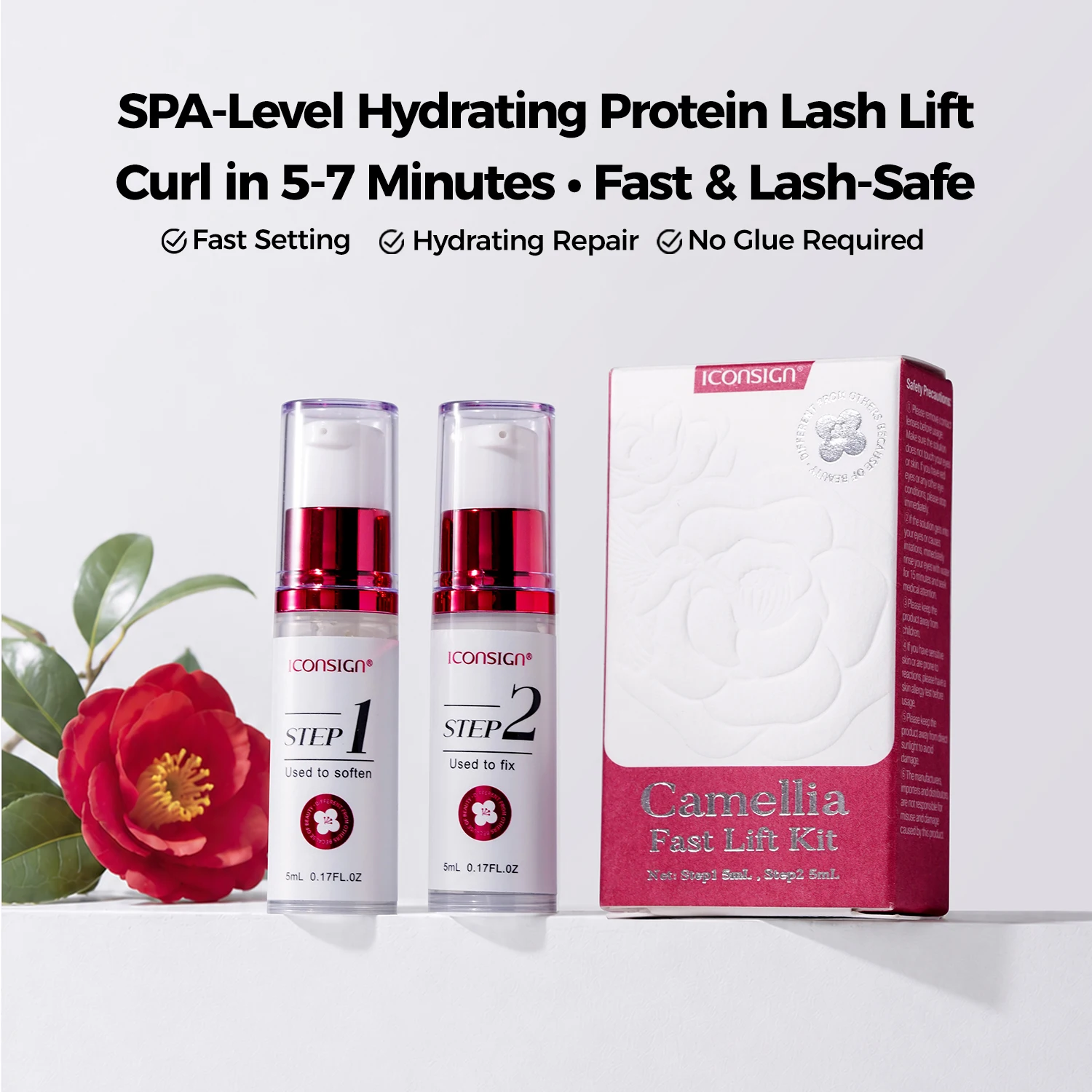 ICONSIGN Camellia Fast Lift Set 5 To 8 Minutes Perm Makeup Cosmetics Easy To Use