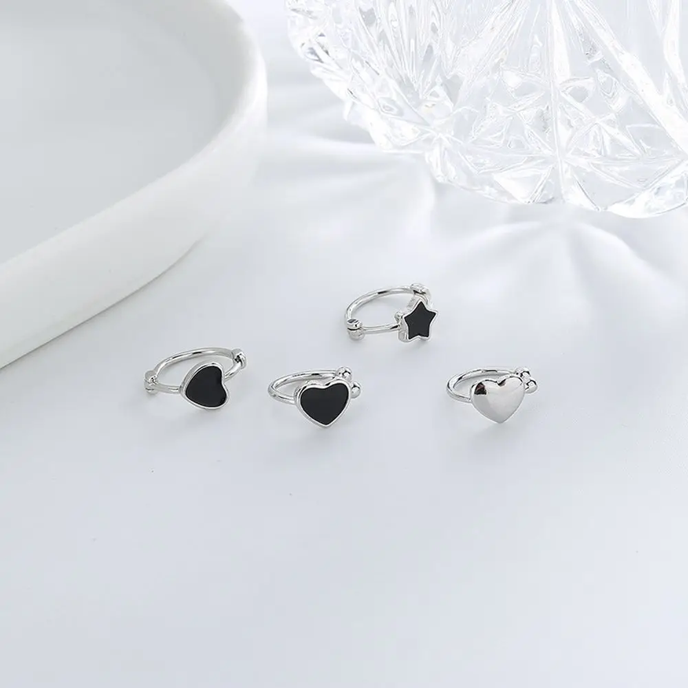 

Elegant Punk No Pierced Love Heart Copper Star Women Ear Clips Korean Hoop Earrings Ear Cuff Clip On Earrings