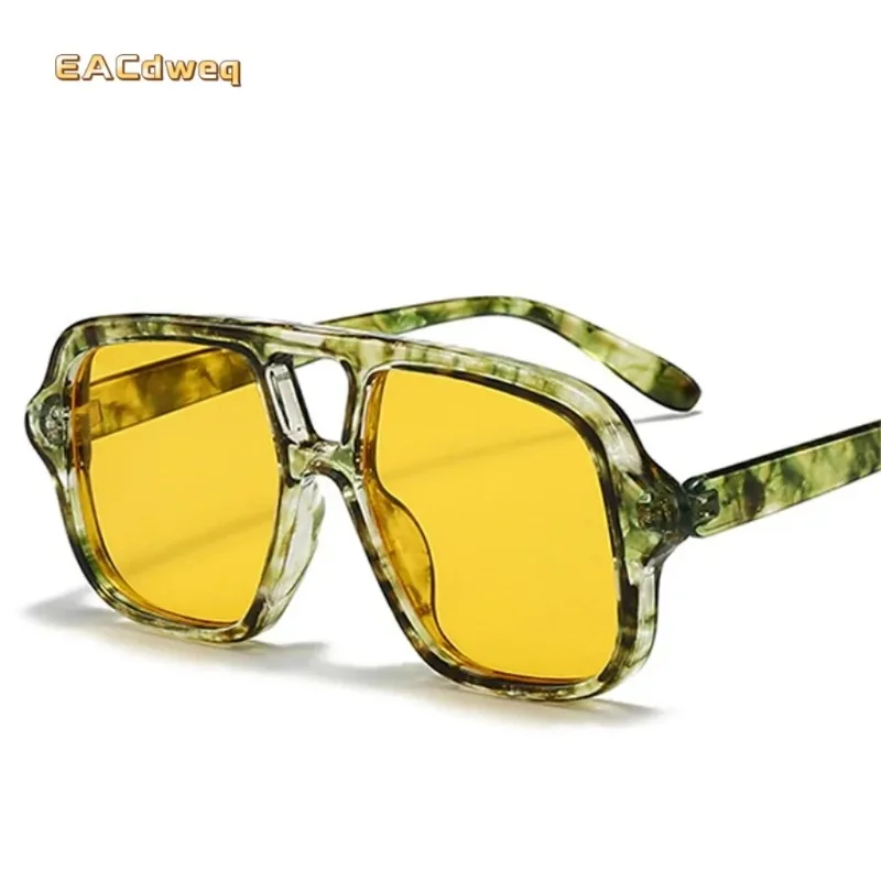 Popular Fashion Double Bridges Square Men Sunglasses Vintage Punk Blue Shades Women EyewearUV400 Men Trending Sun Glasses