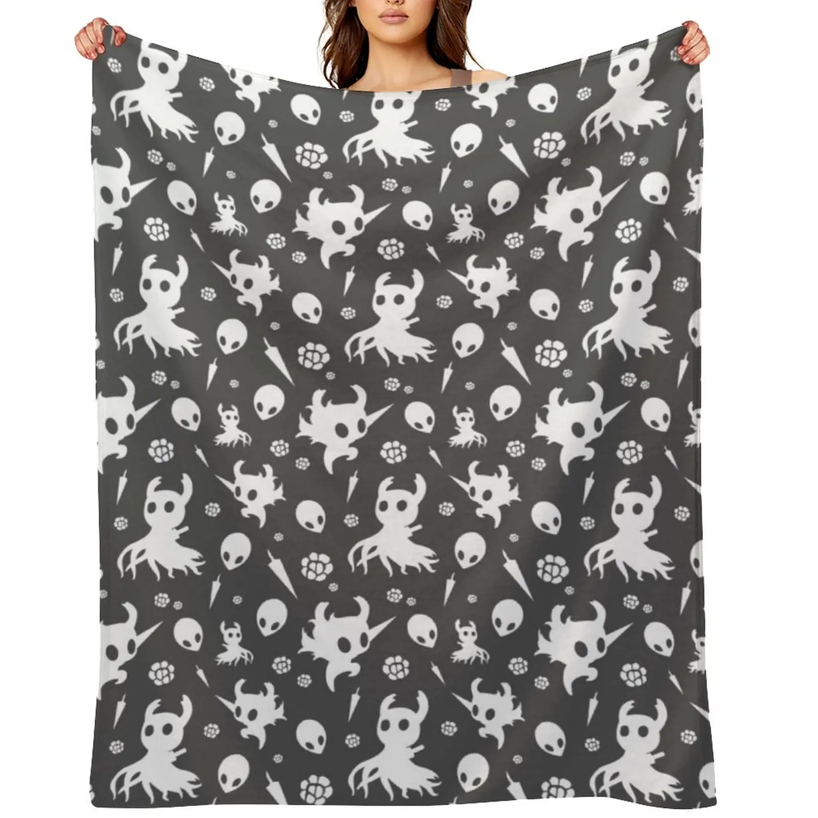 

SOUL Hollow Knight Pattern Throw Blanket Soft Plush Plaid Plush Softest Furrys Blankets