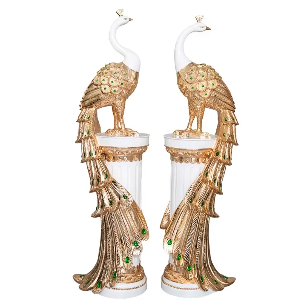 

Home Decoration Resin Jewelry Peacock Sculpture Interior Decoration